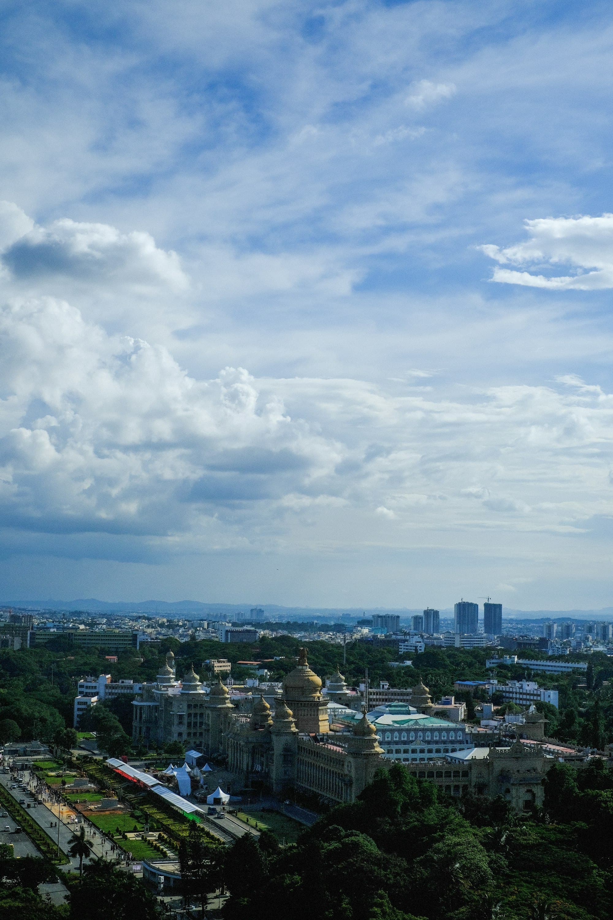 Bengaluru skyline from a hilltop