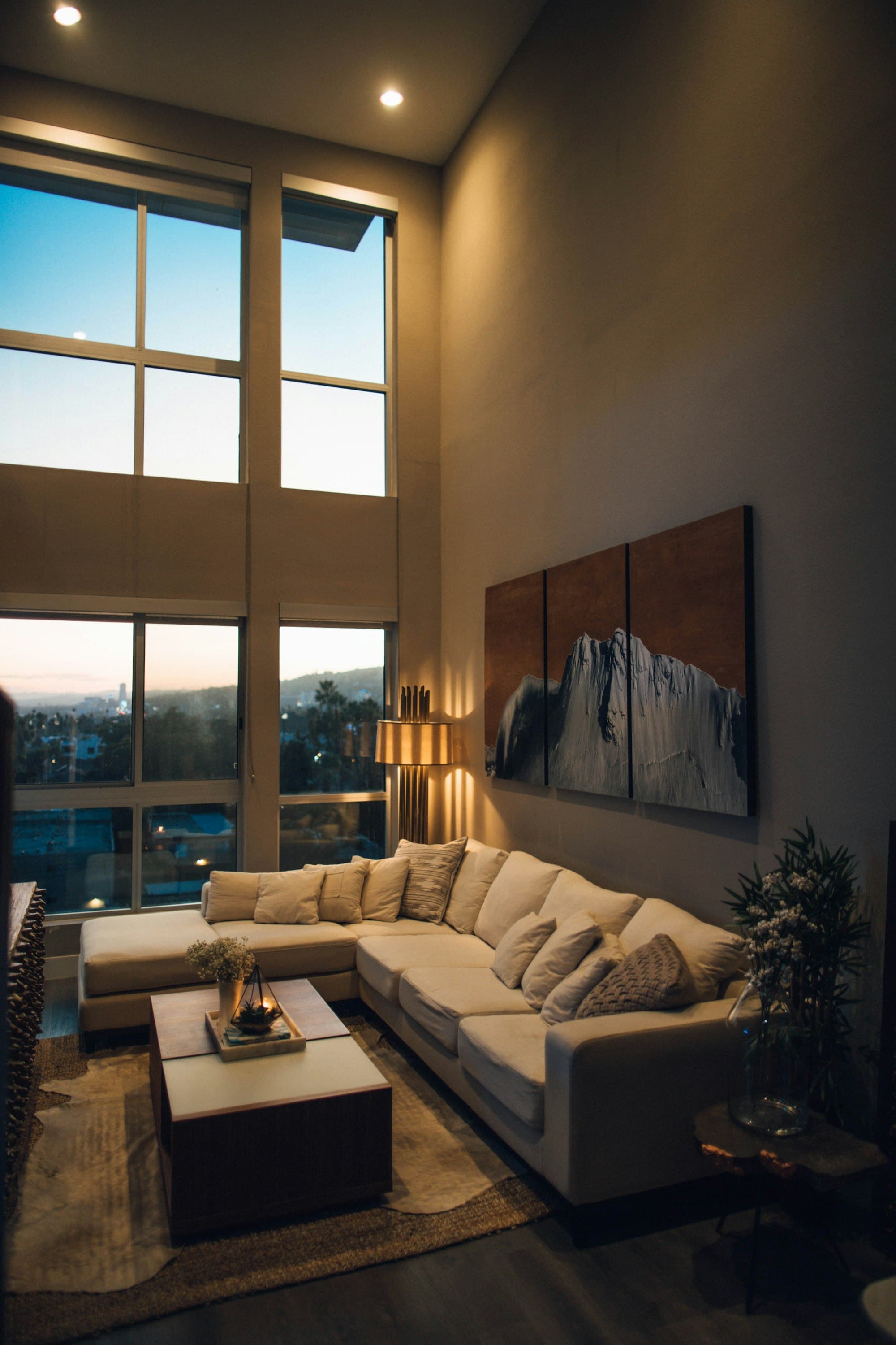 Warm, contemporary living room